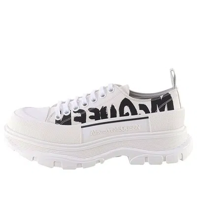 Alexander Mcqueen High Top Skate Sneakers 'white Black' In Neutral