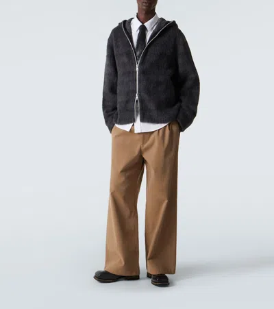 Our Legacy Checked Brushed Wool-blend Zip-up Hoodie In Animal Print