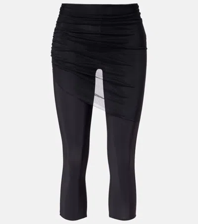 Nensi Dojaka Cropped Tulle-trimmed Leggings In Black