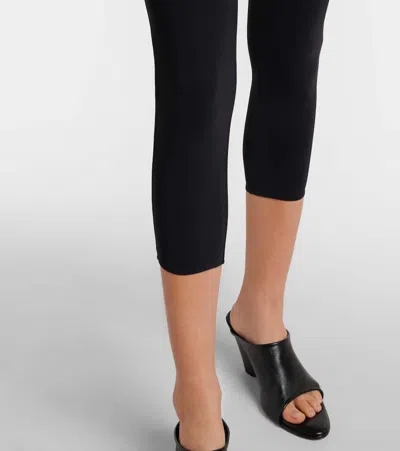 Nensi Dojaka Cropped Tulle-trimmed Leggings In Black