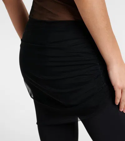 Nensi Dojaka Cropped Tulle-trimmed Leggings In Black