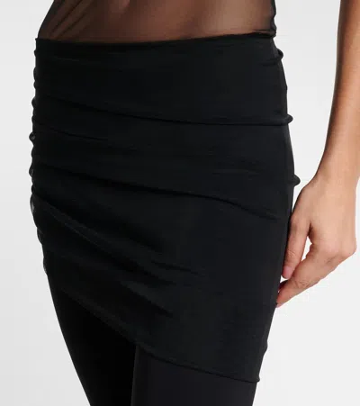 Nensi Dojaka Cropped Tulle-trimmed Leggings In Black