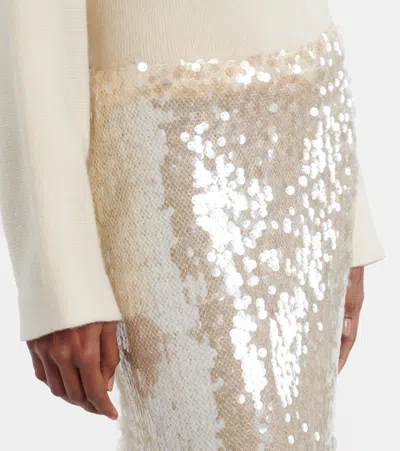 Altuzarra Linnie Sequined Maxi Skirt In Neutral