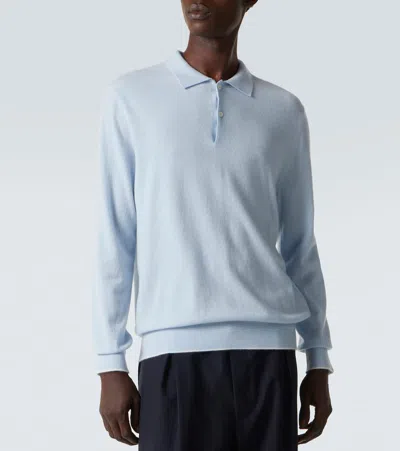 Arch4 Cashmere Polo Sweater In Blue
