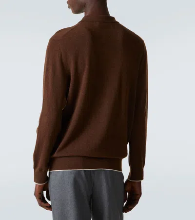 Arch4 Cashmere Polo Sweater In Brown