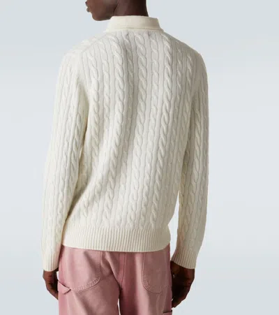 Arch4 Cable-knit Cashmere Polo Sweater In Neutral