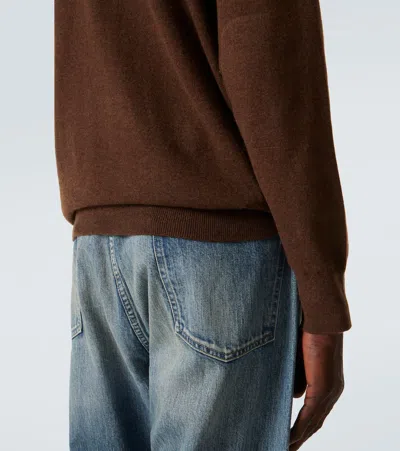 Arch4 Mr Fenchurch Cashmere Half-zip Sweater In Brown