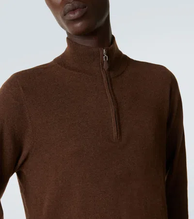 Arch4 Mr Fenchurch Cashmere Half-zip Sweater In Brown