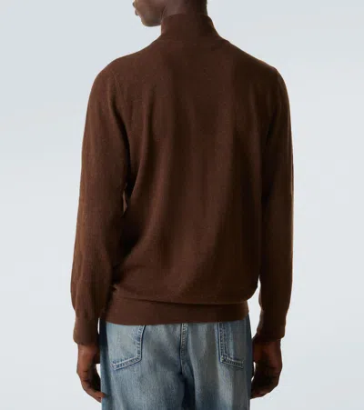 Arch4 Mr Fenchurch Cashmere Half-zip Sweater In Brown