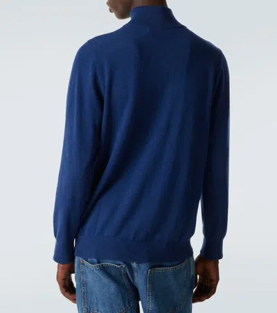 Arch4 Mr Fenchurch Cashmere Half-zip Sweater In Blue