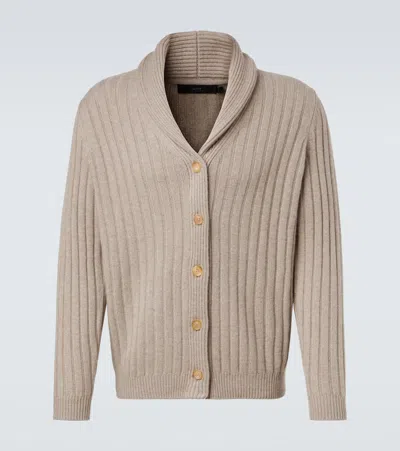 Arch4 Mr Denver Ribbed-knit Cashmere Cardigan In Brown