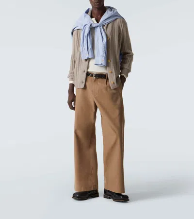 Arch4 Mr Denver Ribbed-knit Cashmere Cardigan In Brown