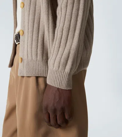 Arch4 Mr Denver Ribbed-knit Cashmere Cardigan In Brown