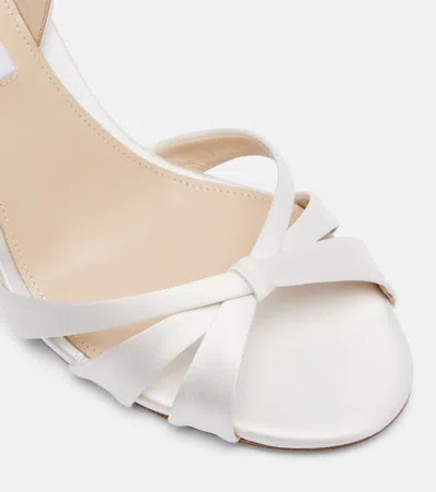 Aquazzura Tati 85 Satin Slingback Sandals In Animal Print