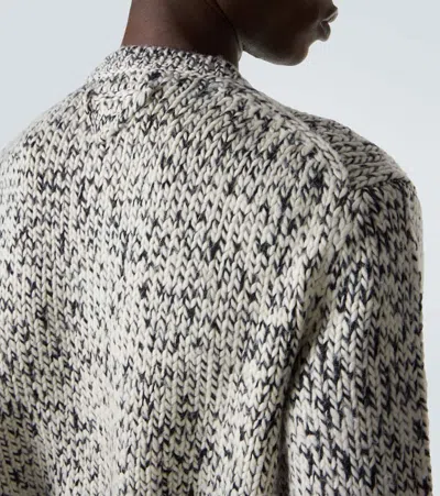 Prada Virgin Wool Cardigan In Multi