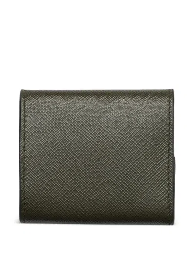 Prada Saffiano Leather Coin Purse In Green