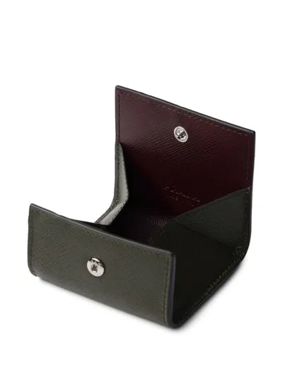 Prada Saffiano Leather Coin Purse In Green