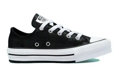 Converse (gs)  Chuck Taylor All Star Lift Platform Iridescent Leather 'black White' In Multi