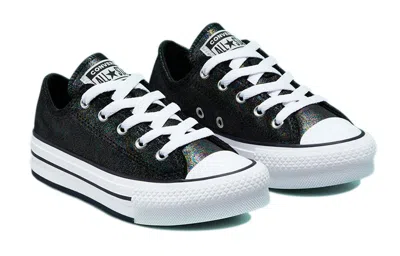Converse (gs)  Chuck Taylor All Star Lift Platform Iridescent Leather 'black White' In Multi