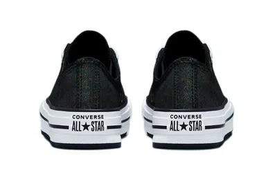 Converse (gs)  Chuck Taylor All Star Lift Platform Iridescent Leather 'black White' In Multi
