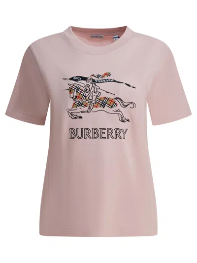 Burberry Equestrian Knight Design T-shirt In Pink