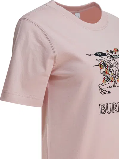 Burberry Equestrian Knight Design T-shirt In Pink
