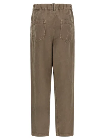 Brunello Cucinelli Cotton Trousers Pants Brown In Brown