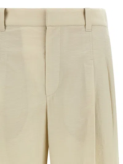 Brunello Cucinelli Cotton Trousers Pants White In Neutral