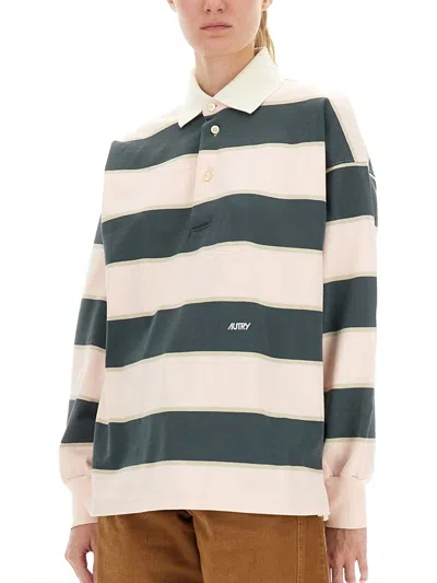 Autry Embroidered Cotton Polo Shirt In Multi
