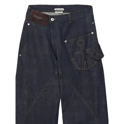 Jw Anderson Twisted Workwear Jeans In Blue