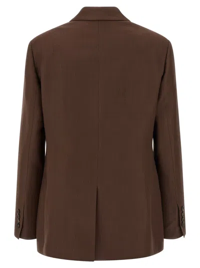 Brunello Cucinelli Double-breasted Blazer Blazers Brown In Brown