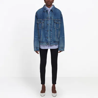 Balenciaga (wmns)  Logo Denim Jacket 'blue'