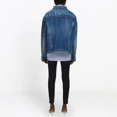 Balenciaga (wmns)  Logo Denim Jacket 'blue'