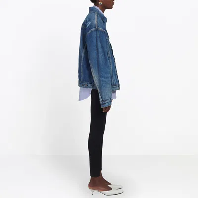 Balenciaga (wmns)  Logo Denim Jacket 'blue'