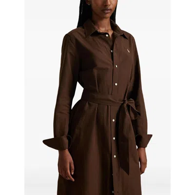Ralph Lauren Dresses Brown In Burgundy