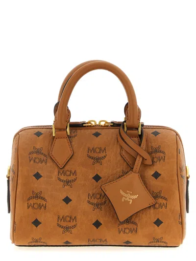Mcm Ella Boston Handbag In Brown