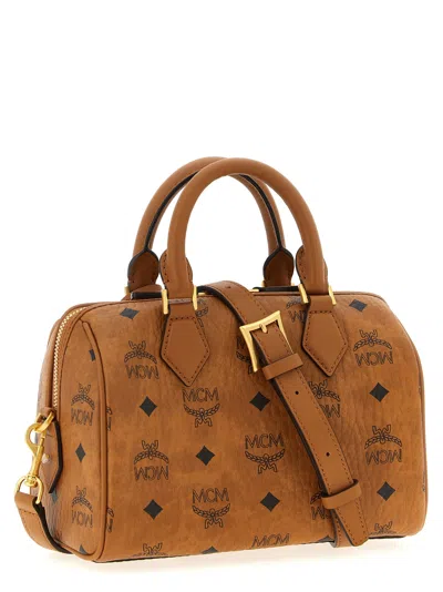 Mcm Ella Boston Handbag In Brown