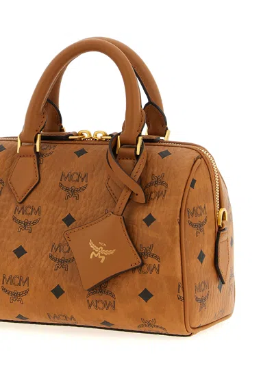 Mcm Ella Boston Handbag In Brown