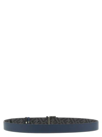 Fendi Reversible Metal-buckle Belt In Blue