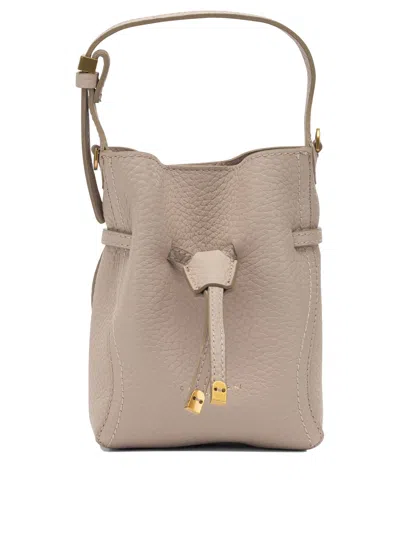 Gianni Chiarini Bucket Bag Textured Leather Adjustable Strap In Neutral