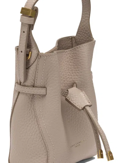 Gianni Chiarini Bucket Bag Textured Leather Adjustable Strap In Neutral