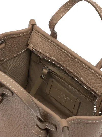 Gianni Chiarini Leather Crossbody Bag Detachable Strap Handles In Brown