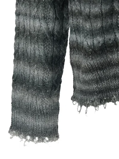 Won Hundred Fringed Striped Crew-neck Sweater In Gray