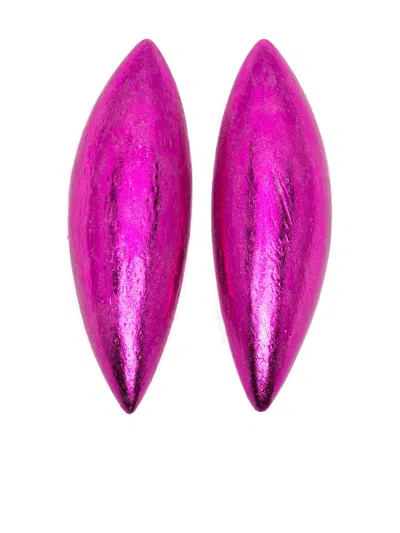Monies Nimara Pointed Clip-on Earrings In Pink