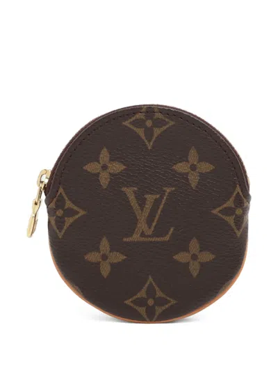 Pre-owned Louis Vuitton 2004 Monogram Round Coin Wallet In Brown