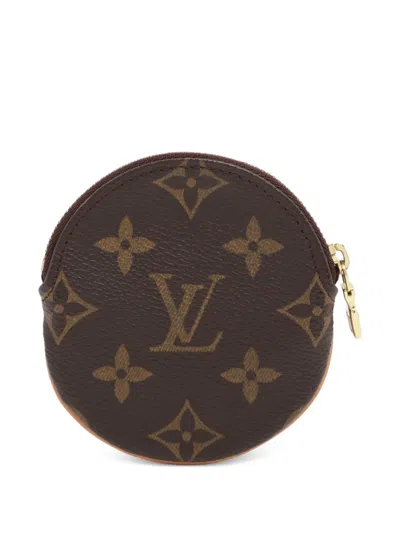 Pre-owned Louis Vuitton 2004 Monogram Round Coin Wallet In Brown