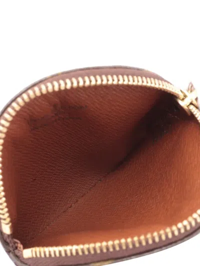 Pre-owned Louis Vuitton 2004 Monogram Round Coin Wallet In Brown