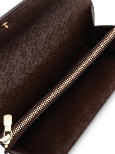 Pre-owned Louis Vuitton 2003 Sarah Damier-pattern Wallet In Brown