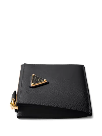 Prada Small Saffiano Leather Wallet In Black