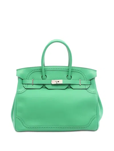 Pre-owned Hermes 2015 Birkin 35 Tote Bag In Green